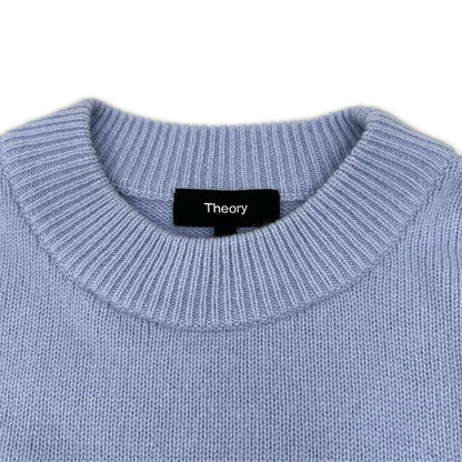 Theory セオリー ブルー ウールカシミヤ デザインスリーブ ニット トップス