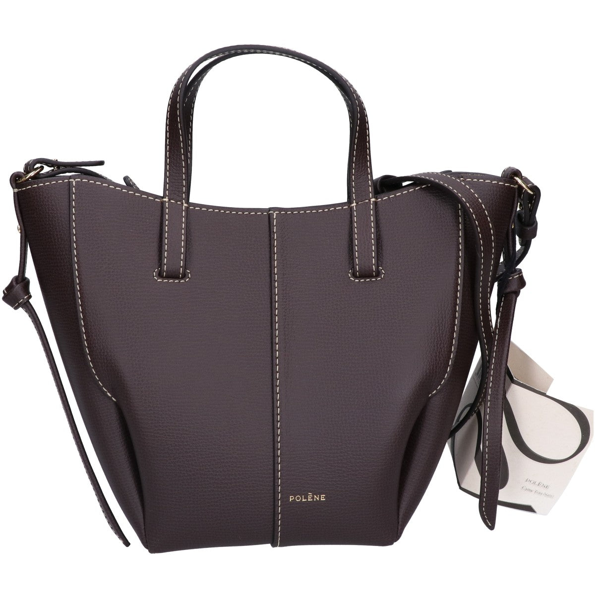 POLENE ポレーヌ 【新品同様】EBENE エボニー Cyme Tote Nano sim 2WAYショルダー ハンドバッグ
