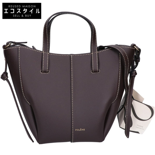 POLENE ポレーヌ 【新品同様】EBENE エボニー Cyme Tote Nano sim 2WAYショルダー ハンドバッグ