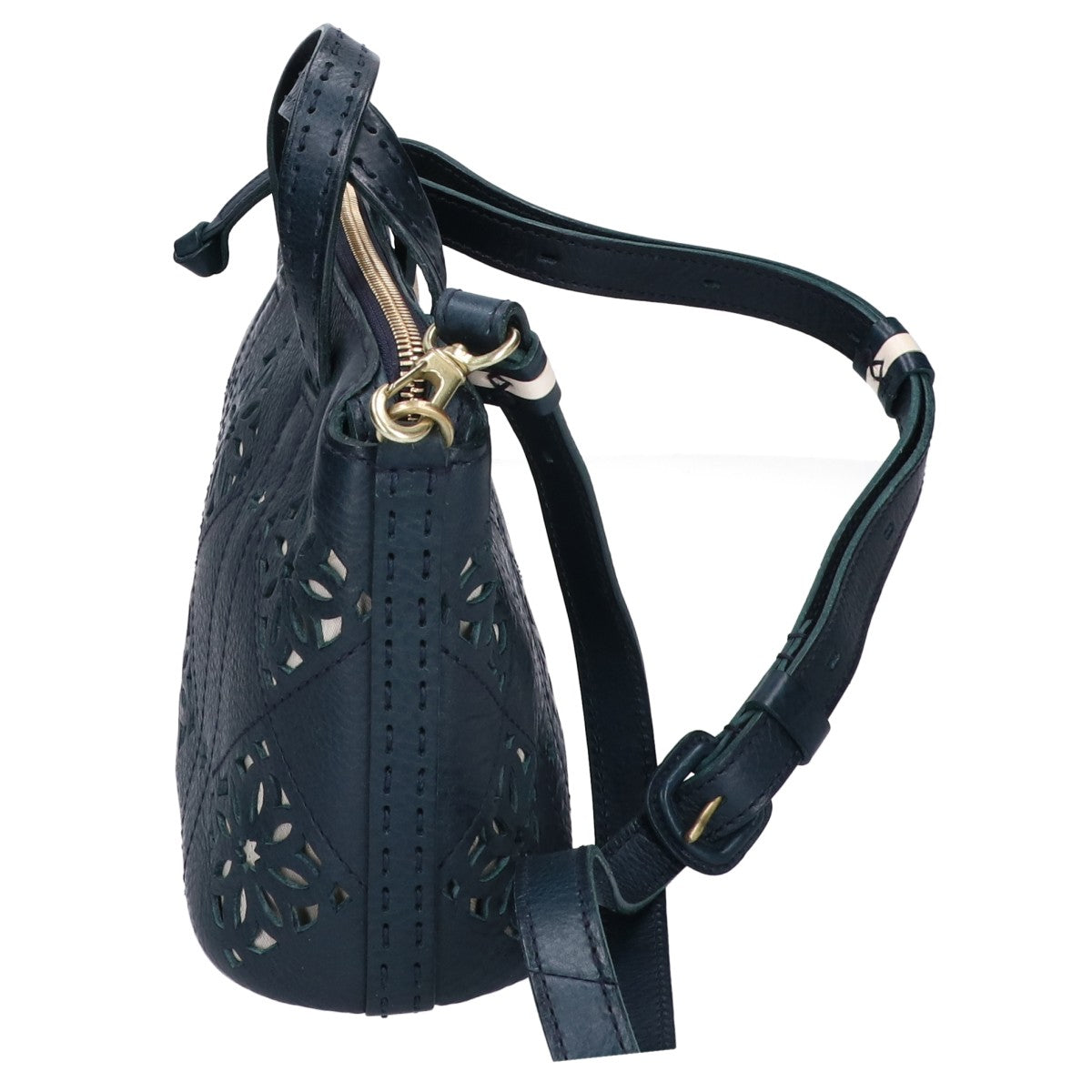 genten ゲンテン 【美品】44850 Argyle Cutwork アーガイルカットワーク 2WAYショルダー ハンドバッグ