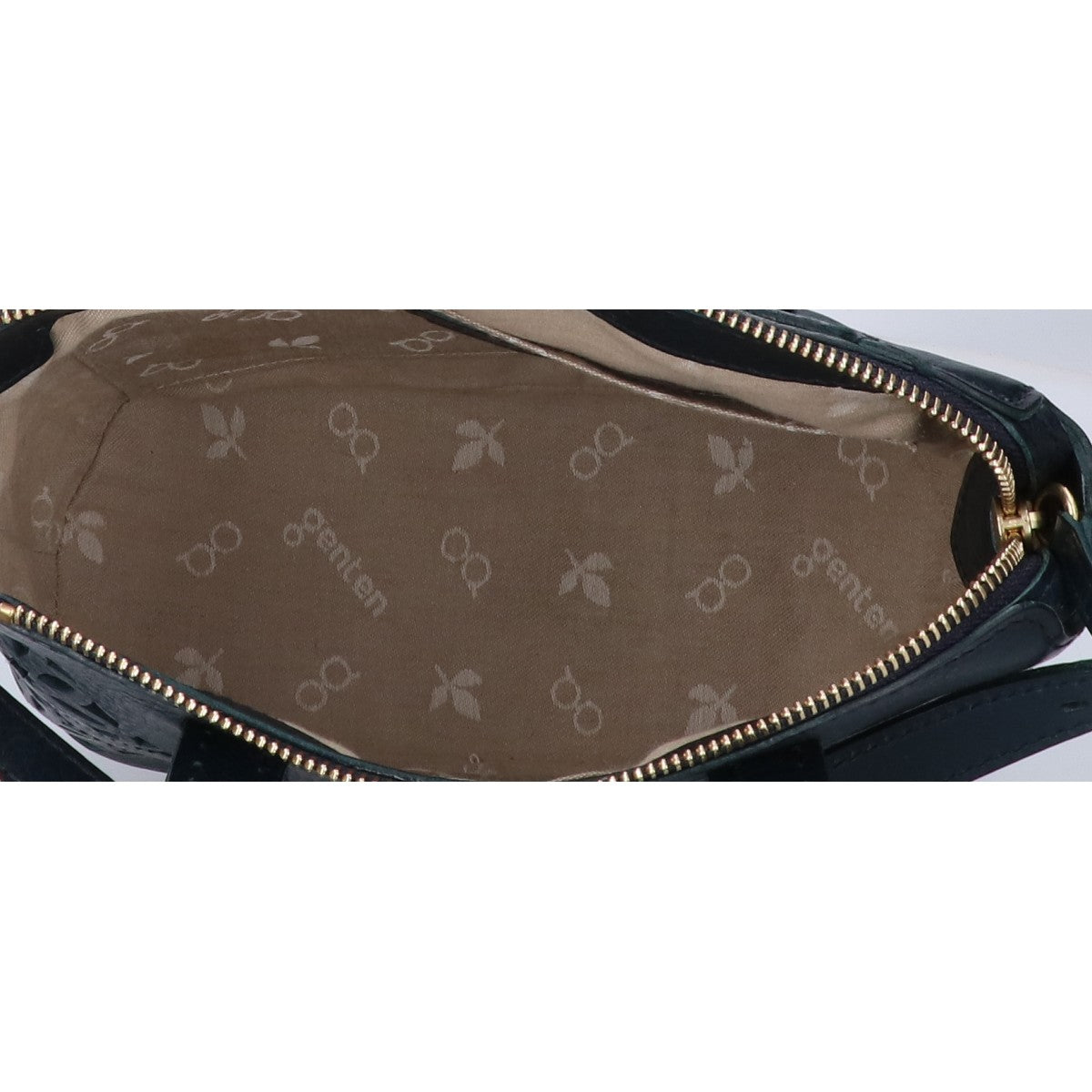genten ゲンテン 【美品】44850 Argyle Cutwork アーガイルカットワーク 2WAYショルダー ハンドバッグ