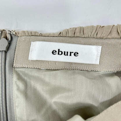 ebure エブール ベージュ リネン バックジップ フレアスカート スカート
