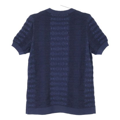 CHANEL シャネル 【美品/国内正規】P60688K46371 ココマークボタン CCジャガード 半袖ニットセーター トップス