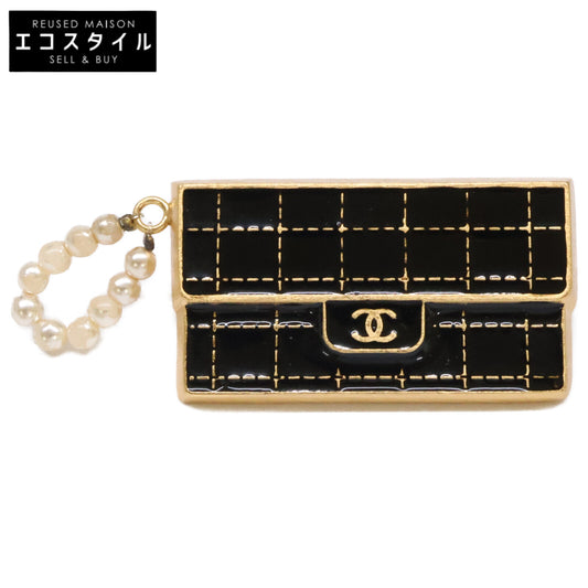 CHANEL シャネル 【美品】02A ココマーク チョコバーバッグモチーフ パールチャーム ブローチ