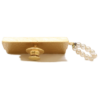 CHANEL シャネル 【美品】02A ココマーク チョコバーバッグモチーフ パールチャーム ブローチ