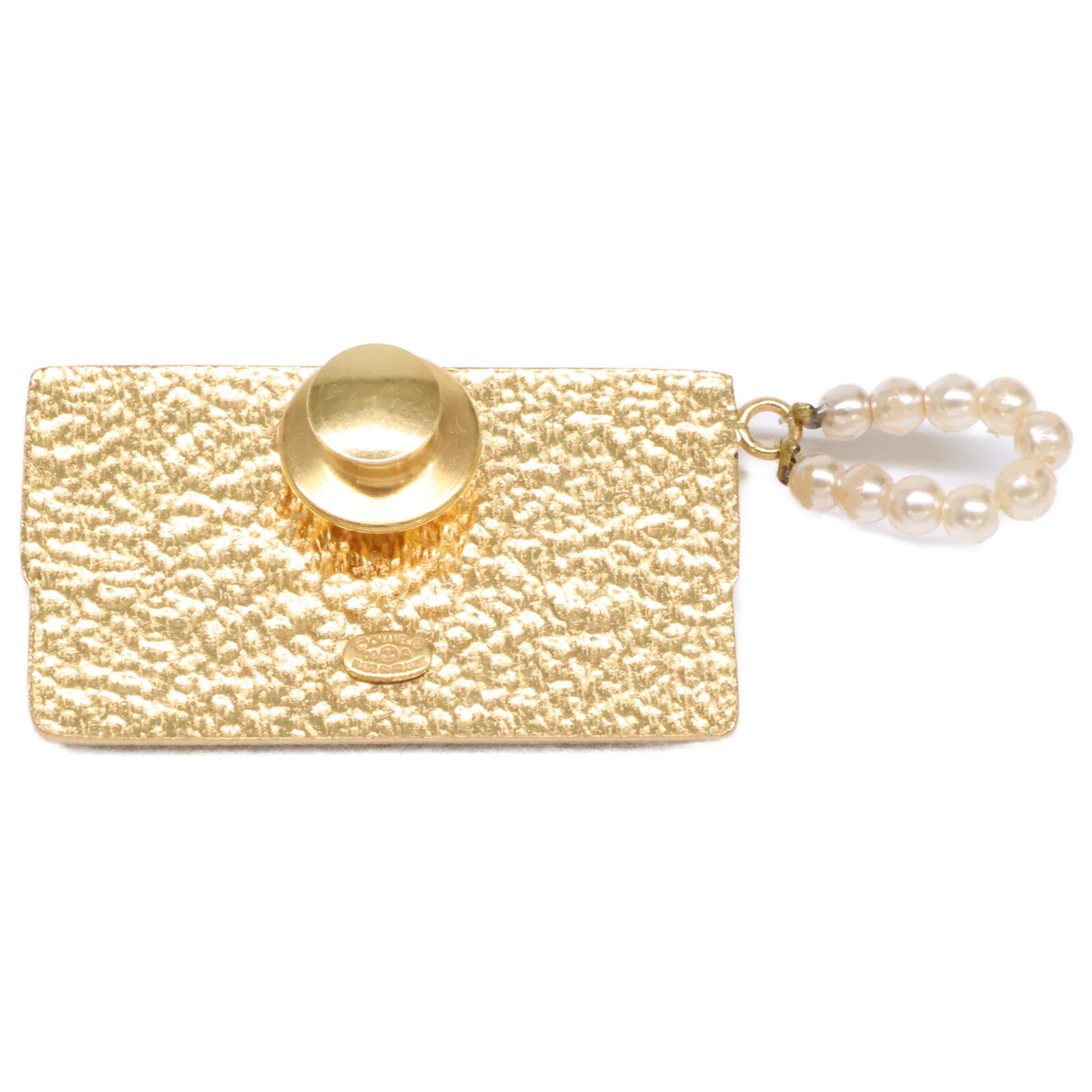 CHANEL シャネル 【美品】02A ココマーク チョコバーバッグモチーフ パールチャーム ブローチ