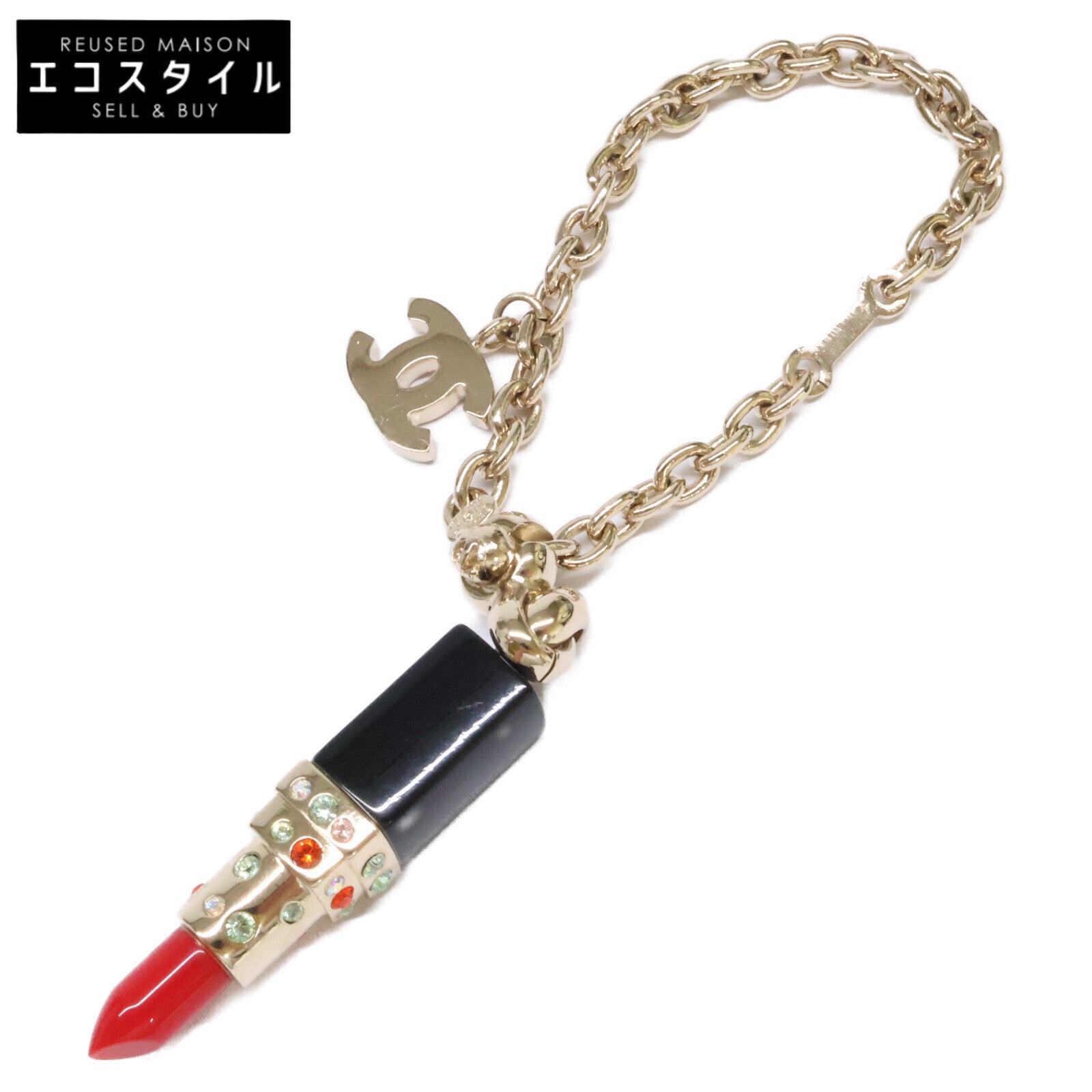 CHANEL シャネル 【美品】04A ココマーク リップスティックモチーフ ラインストーン チャーム