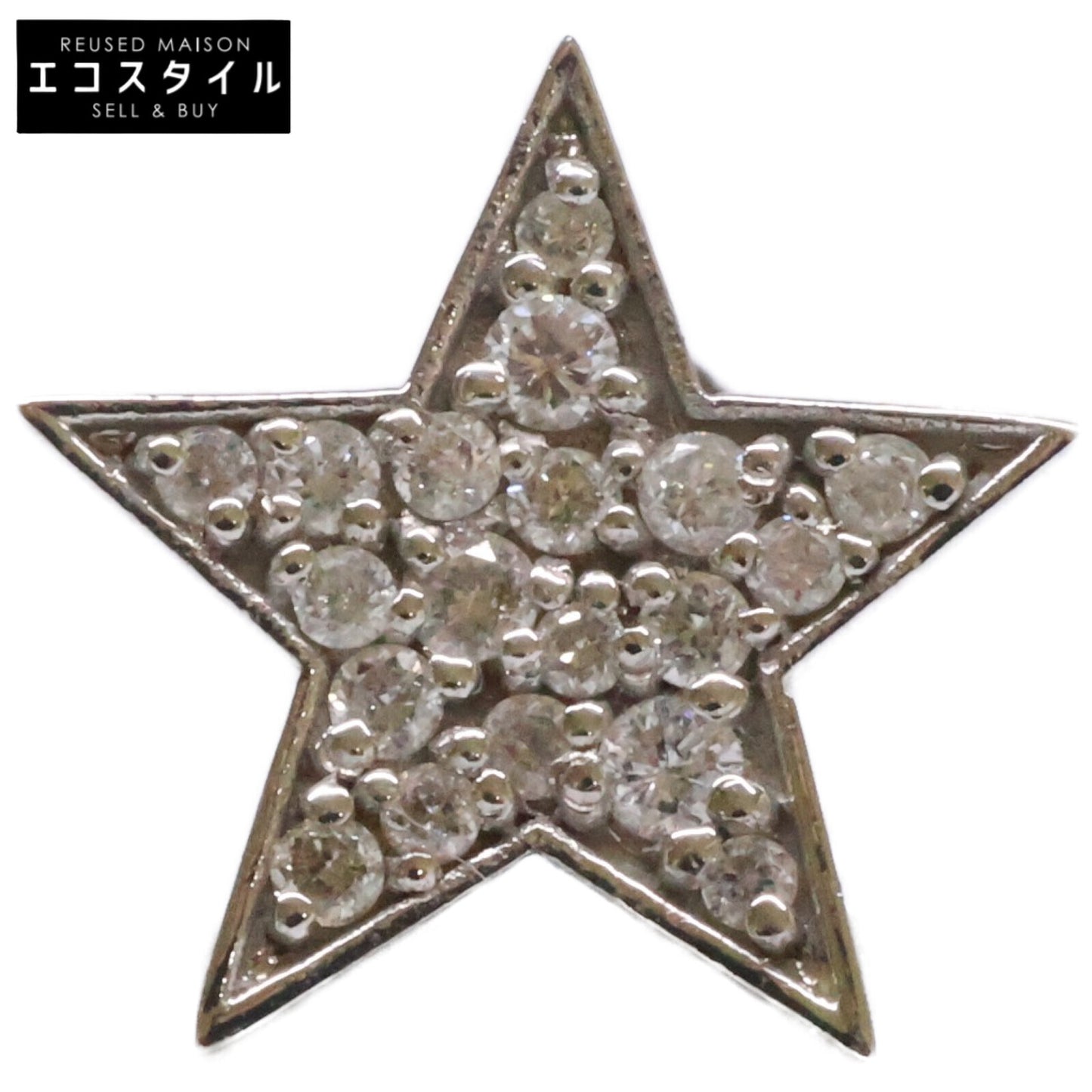 Joie de treat. ジョア ドゥ トリート 【美品】APEL-W K18WG 0.14刻印 pave de etoile パヴェ ドゥ エトワール ダイヤモンド 片耳 シングル ピアス