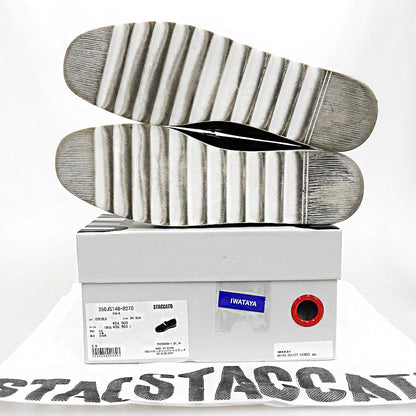 STACCATO スタッカート 美品 カーフレザー オーリンベルトプラットフォーム ウェッジ×シャークコンビソール ローファー 黒 350JS148-8270 シューズ