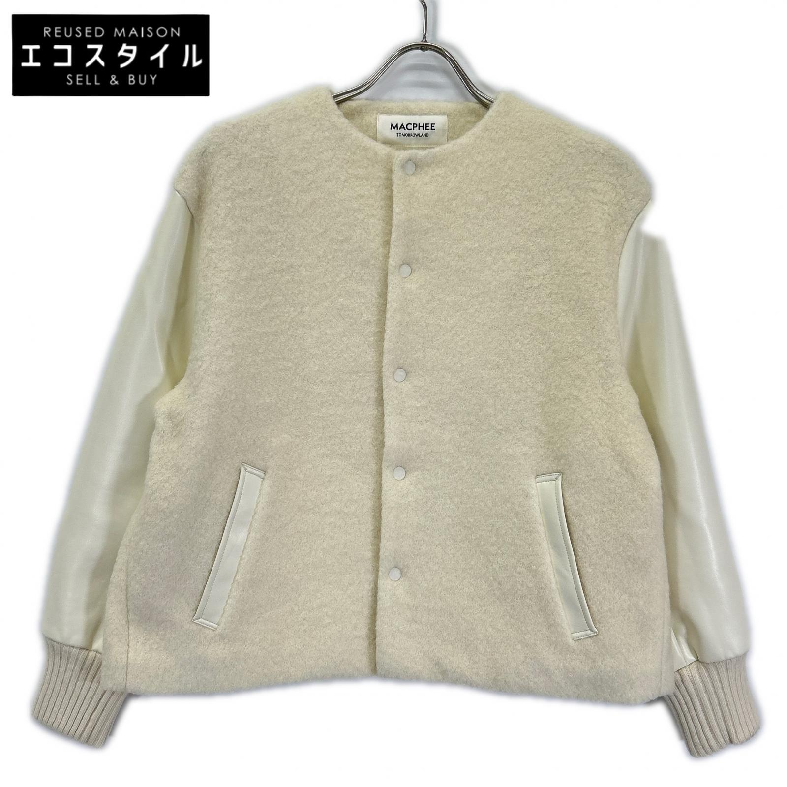 MACPHEE マカフィー 25年製 ホワイト ウール シープパイル ボタン ブルゾン ジャケット