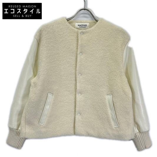 MACPHEE マカフィー 25年製 ホワイト ウール シープパイル ボタン ブルゾン ジャケット