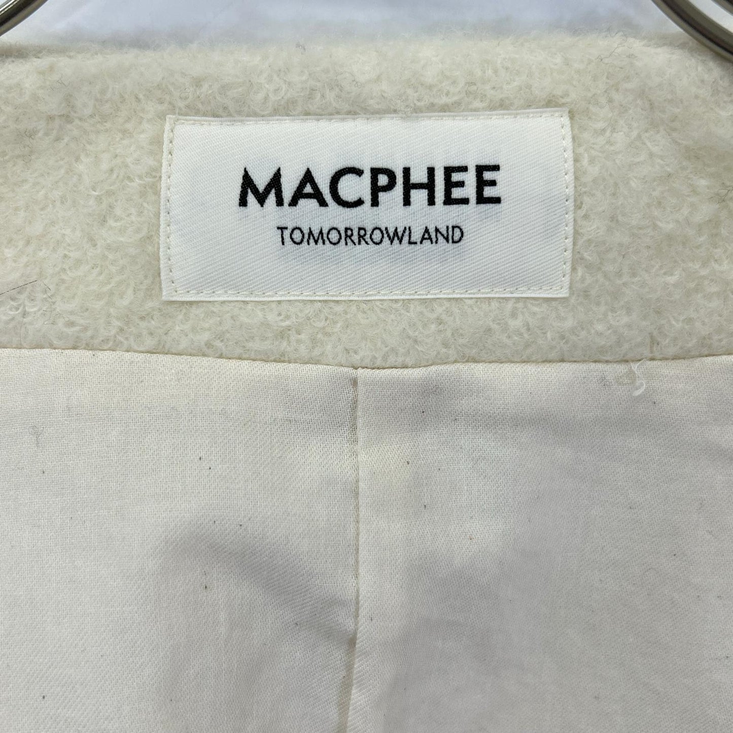 MACPHEE マカフィー 25年製 ホワイト ウール シープパイル ボタン ブルゾン ジャケット