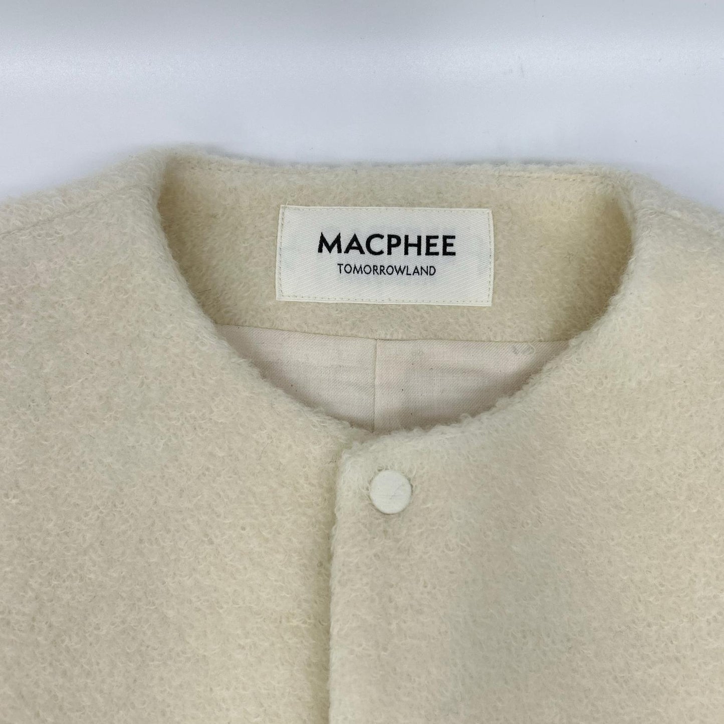 MACPHEE マカフィー 25年製 ホワイト ウール シープパイル ボタン ブルゾン ジャケット