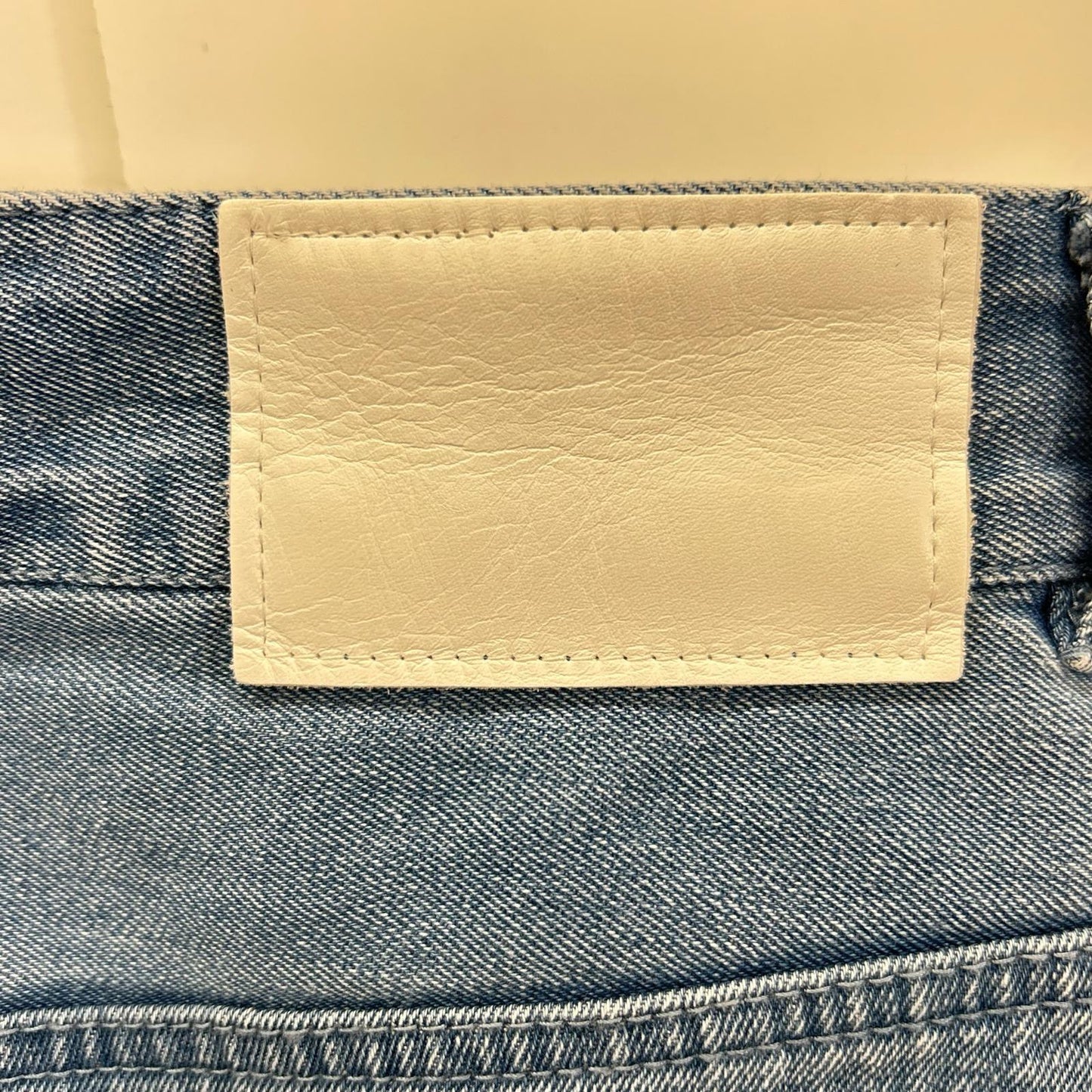 MACPHEE マカフィー 25年製 ブルー コットン ボタニカル エンブロイダリーデニム タックワイドパンツ トップス