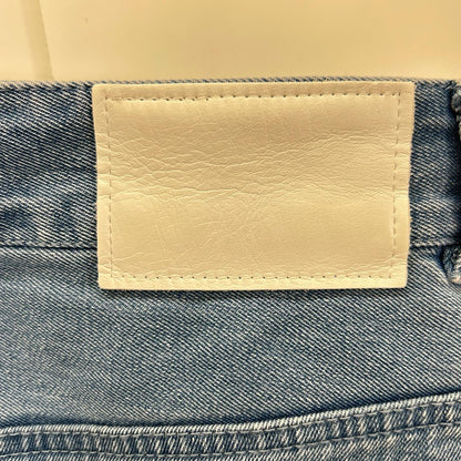 MACPHEE マカフィー 25年製 ブルー コットン ボタニカル エンブロイダリーデニム タックワイドパンツ トップス