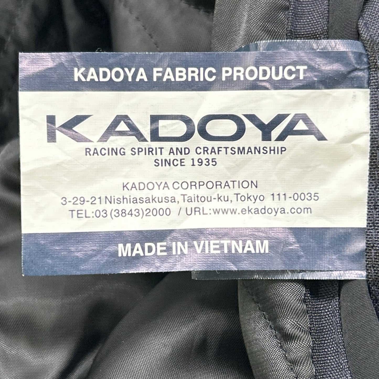 KADOYA カドヤ チャコール 幾何学模様 CHILL OUT ファブリックジャケット ジャケット