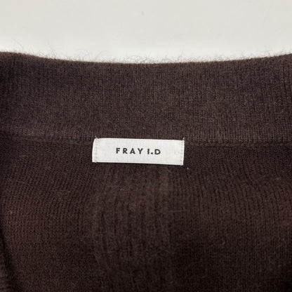 FRAY I.D フレイアイディー FWNT255011 ブラウン ウール混 ラクーンダブルフェイスポロカラープルオーバー トップス