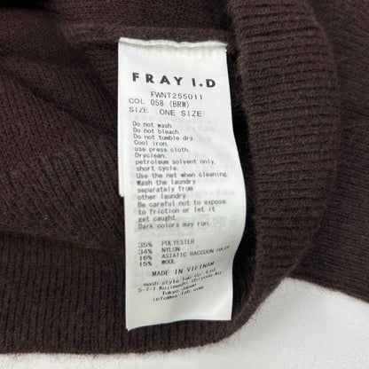 FRAY I.D フレイアイディー FWNT255011 ブラウン ウール混 ラクーンダブルフェイスポロカラープルオーバー トップス