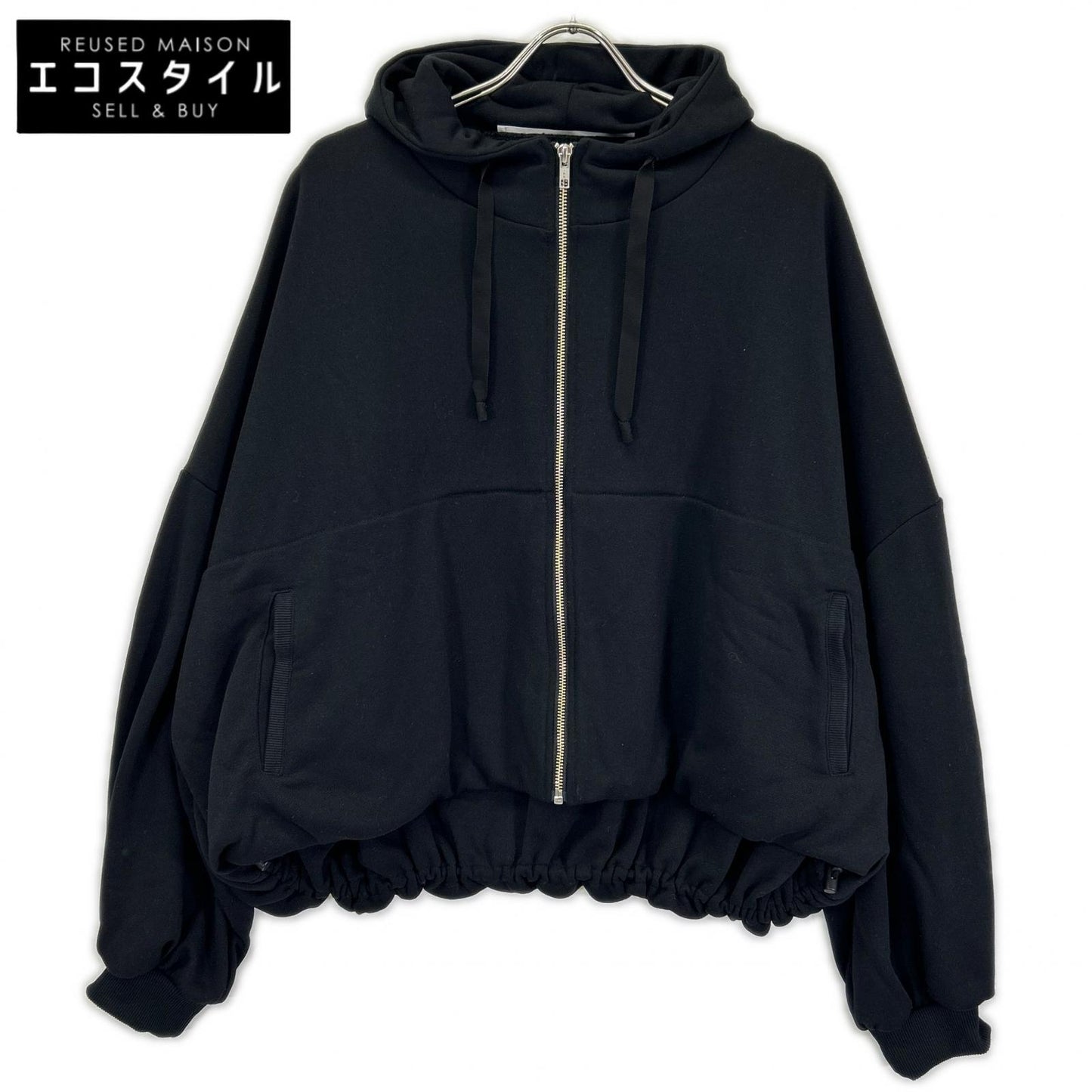 COGTHEBIGSMOKE コグザビッグスモーク 12801-209-1218 ブラック コットン ドローストリング LINDA PUFFY HOODIE トップス