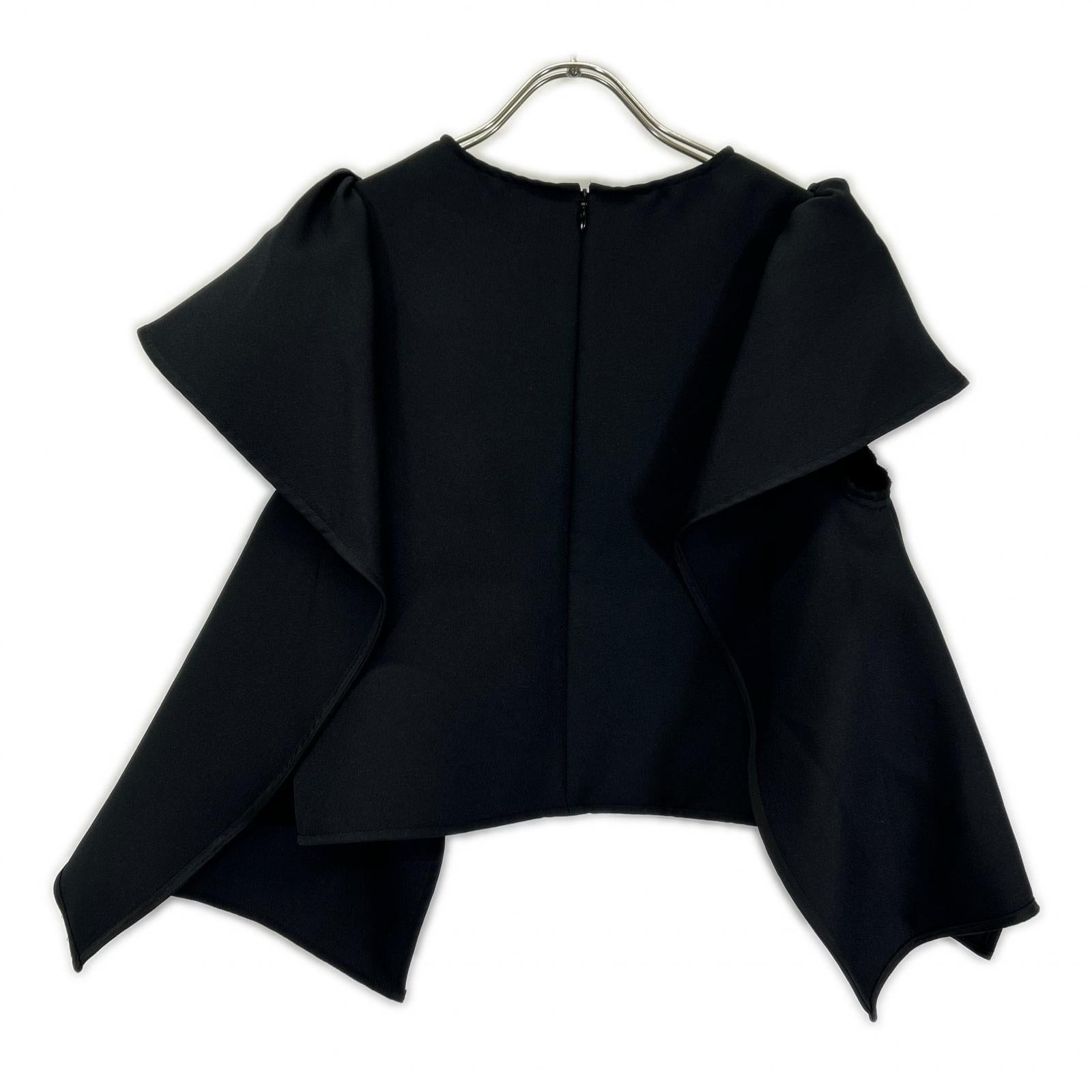 MAISON de DOLCE メゾンドドルチェ 26SS mdtp60189bk ブラック ポリエステル フリルスリーブ リリートップス トップス