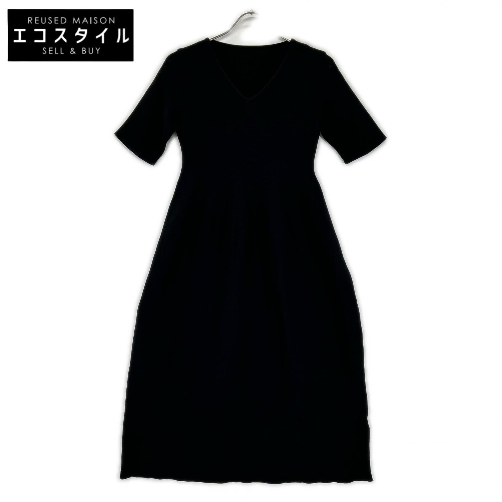 ROSSO ロッソ 26SS RA26230-2062042 ブラック ポリエステル フォルムニットVネックワンピース ワンピース