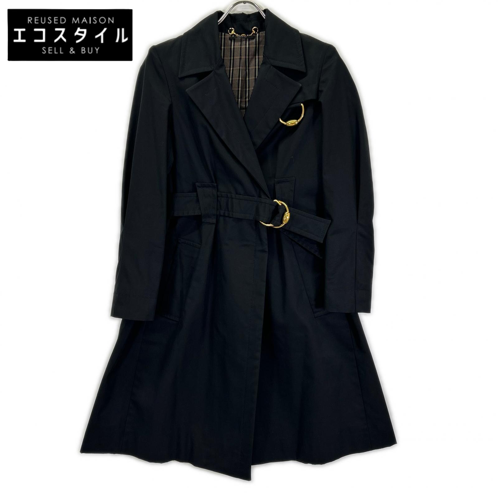 GUCCI グッチ トムフォード期　08年製 200254 ZS030 ブラック G金具 トレンチコート コート