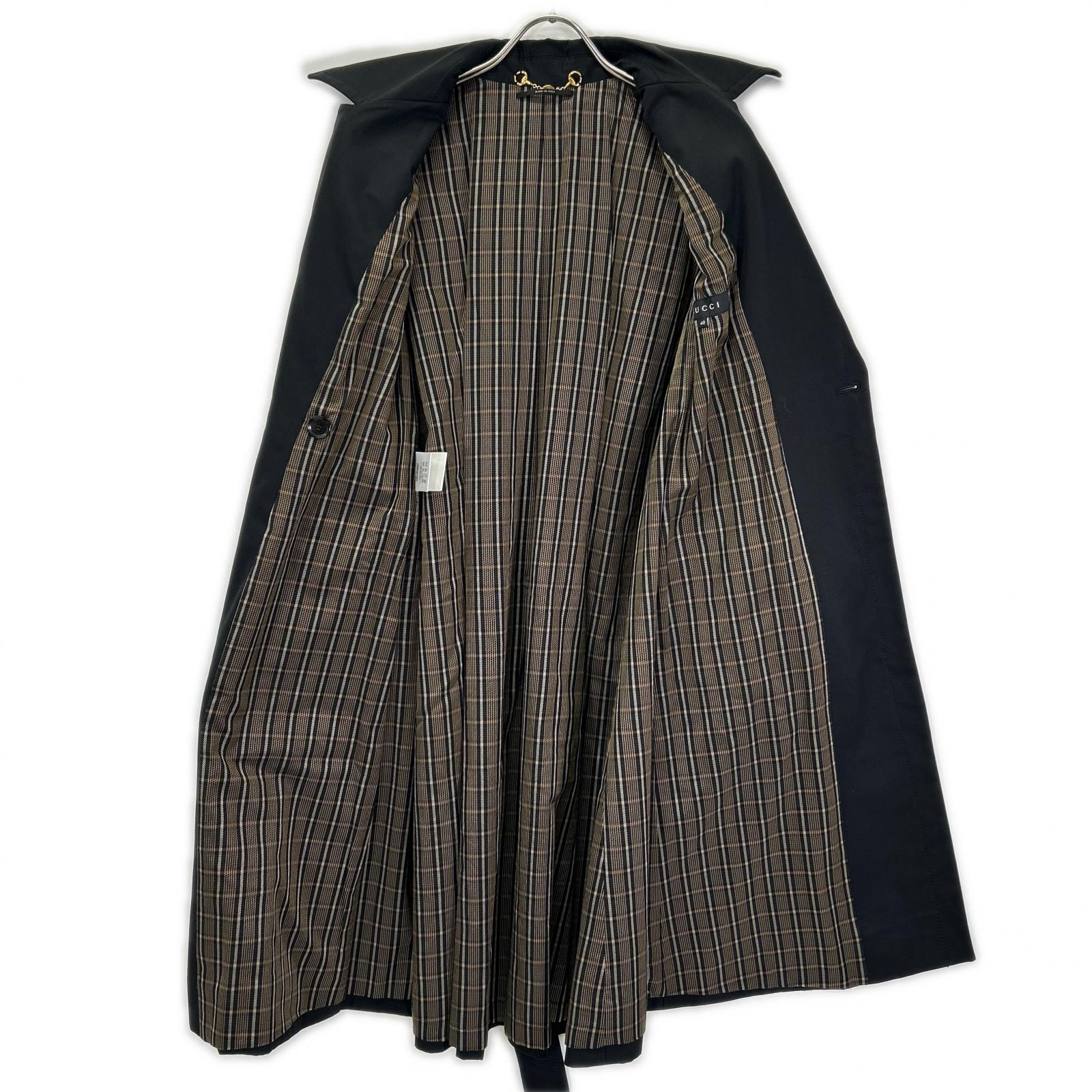 GUCCI グッチ トムフォード期　08年製 200254 ZS030 ブラック G金具 トレンチコート コート