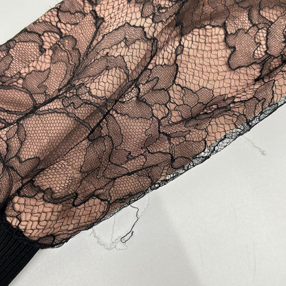 GUCCI グッチ 15年製 410131 ZGS82 ブラック×ベージュ レースデザイン ジップアップジャケット ジャケット