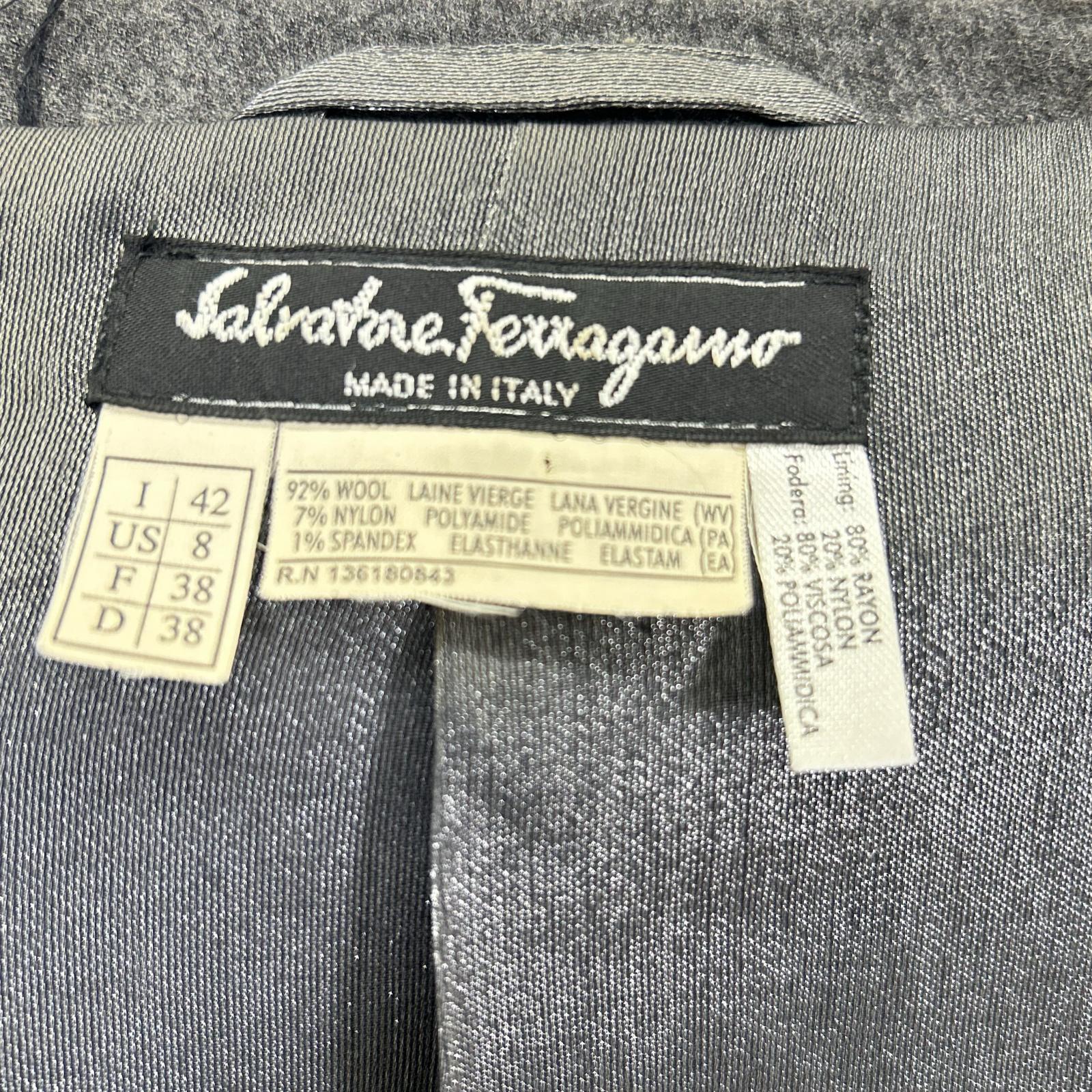 SalvatoreFerragamo サルバトーレフェラガモ チャコール ウールジャケット・ツータックパンツ セットアップ スーツ セットアップ
