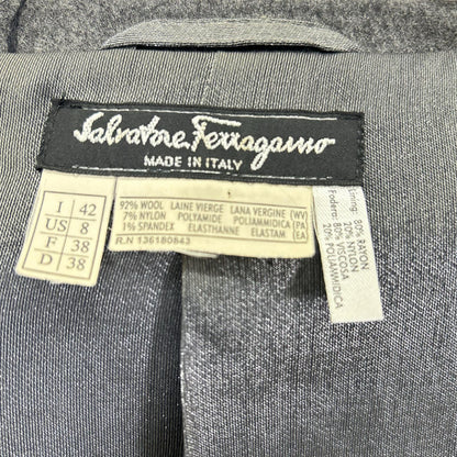 SalvatoreFerragamo サルバトーレフェラガモ チャコール ウールジャケット・ツータックパンツ セットアップ スーツ セットアップ