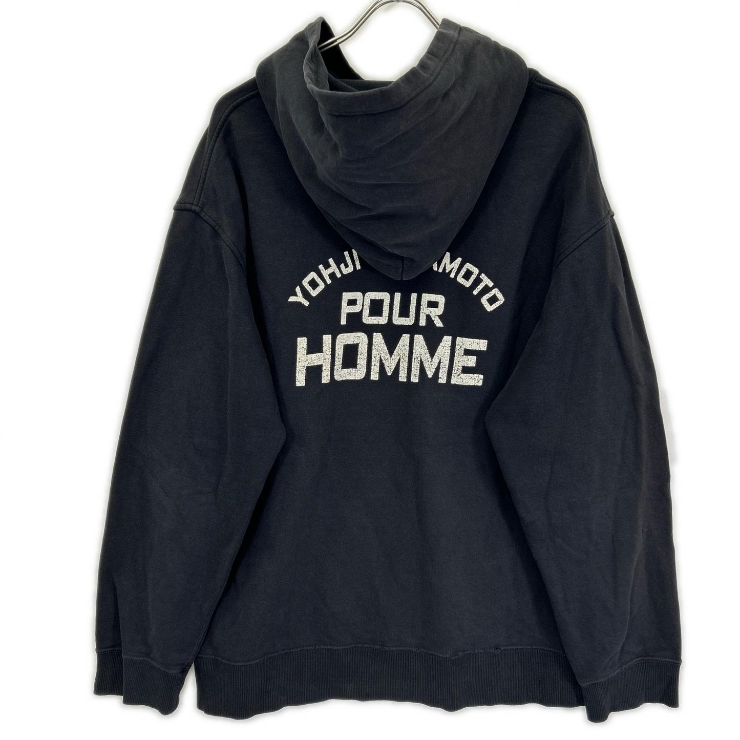 Yohji Yamamoto POUR HOMME ヨウジヤマモトプールオム 24AW HO-T87-095 ブラック バックプリント フーディ トップス