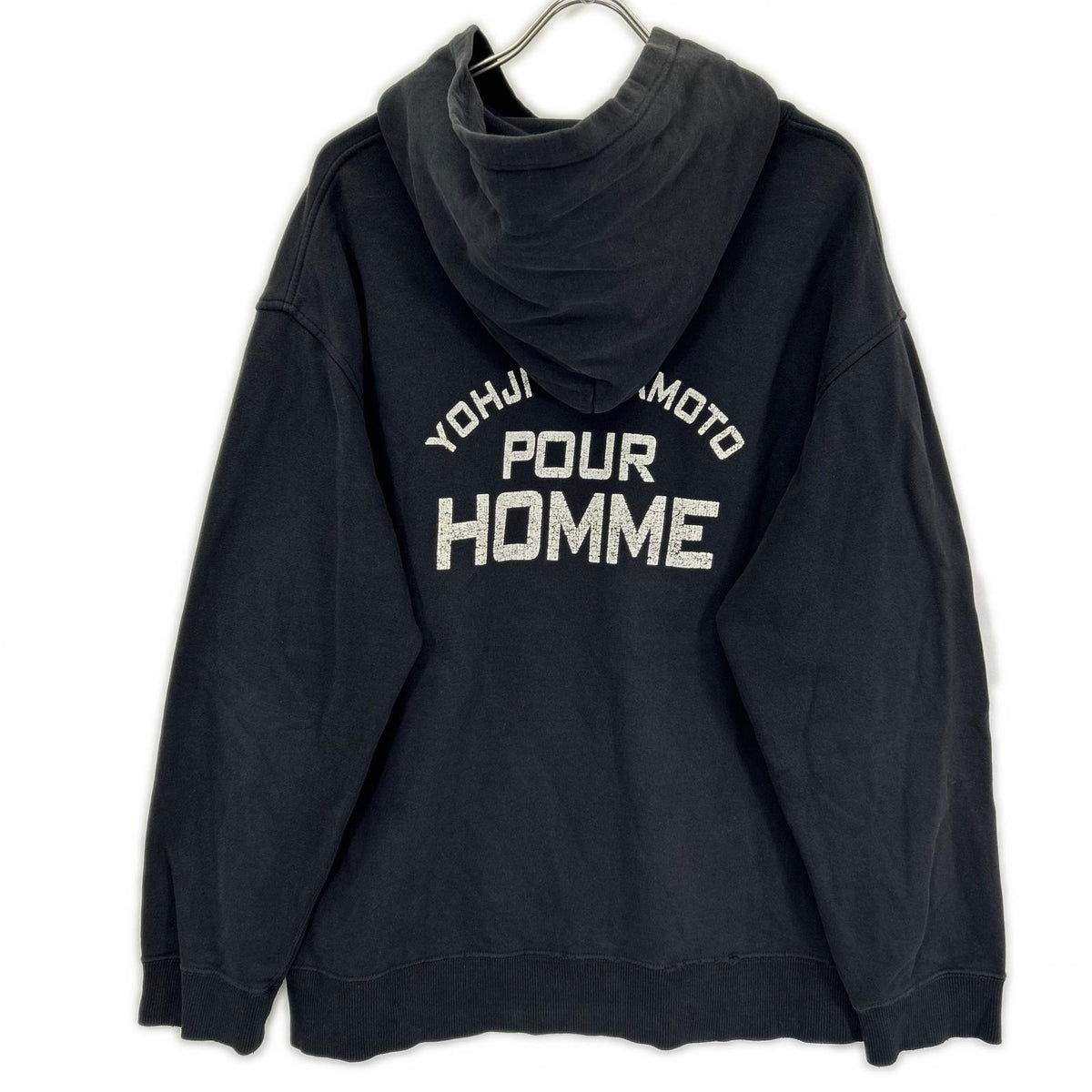 Yohji Yamamoto POUR HOMME ヨウジヤマモトプールオム 24AW HO-T87-095 ブラック バックプリント フーディ トップス