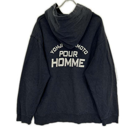 Yohji Yamamoto POUR HOMME ヨウジヤマモトプールオム 24AW HO-T87-095 ブラック バックプリント フーディ トップス