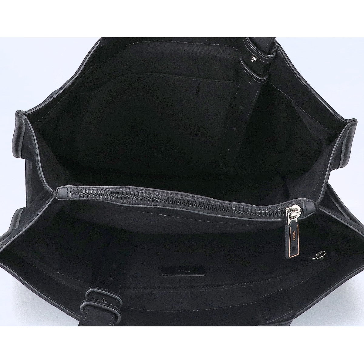 FENDI フェンディ 【美品】7VA435 ラバーロゴ キャンバス/レザー トートバッグ