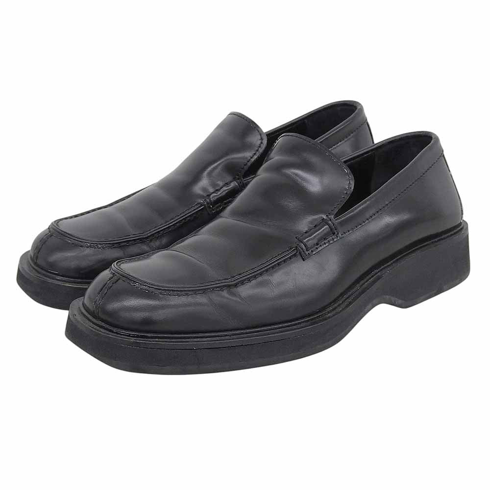 GUCCI グッチ スクエアトゥ ローファー シューズ メンズ レザー ブラック 40 E 111 6044 シューズ