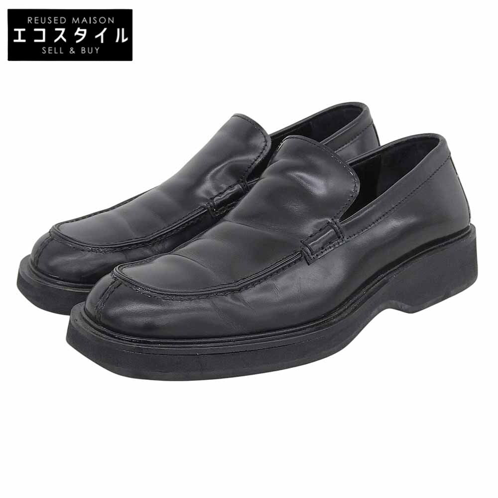 GUCCI グッチ スクエアトゥ ローファー シューズ メンズ レザー ブラック 40 E 111 6044 シューズ