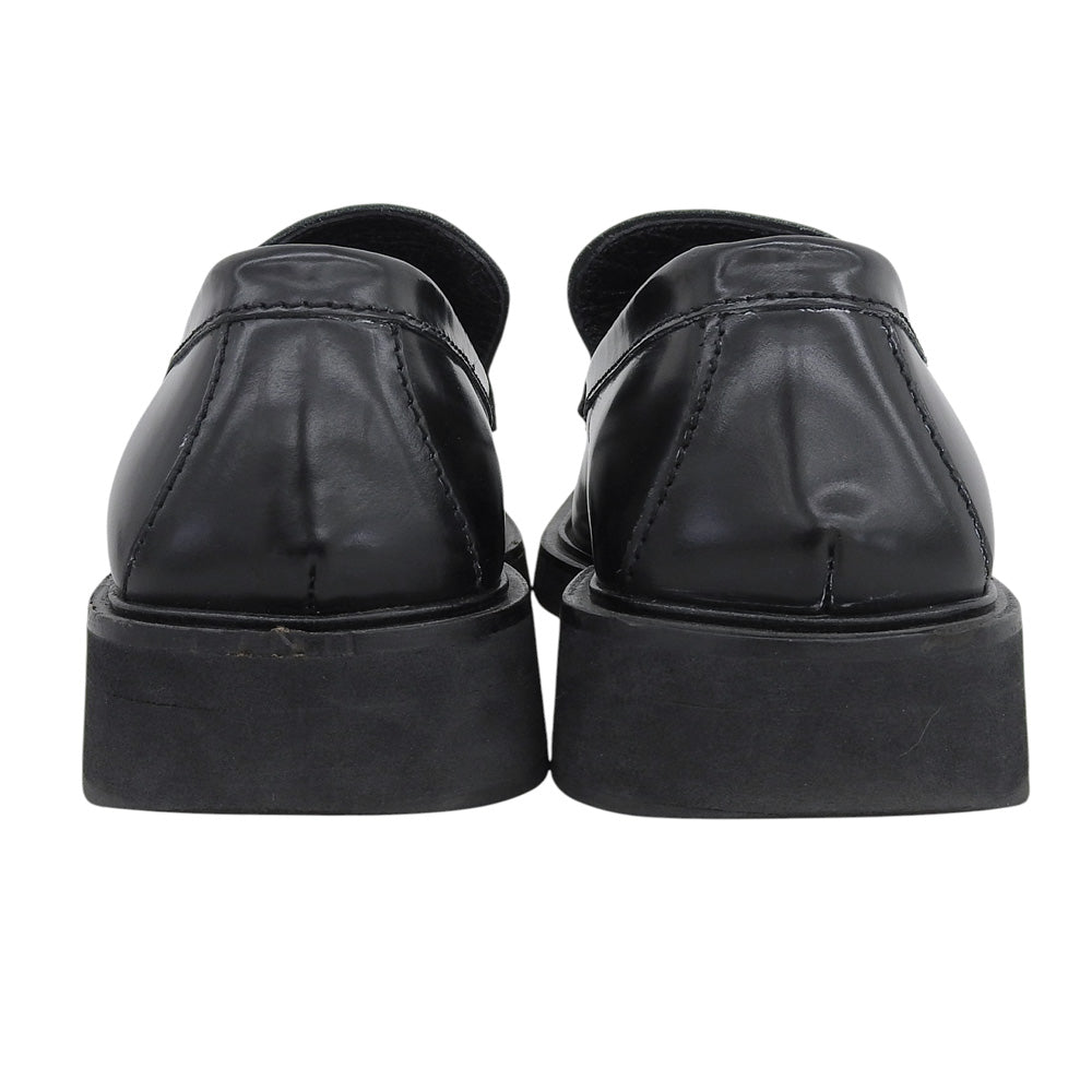 GUCCI グッチ スクエアトゥ ローファー シューズ メンズ レザー ブラック 40 E 111 6044 シューズ