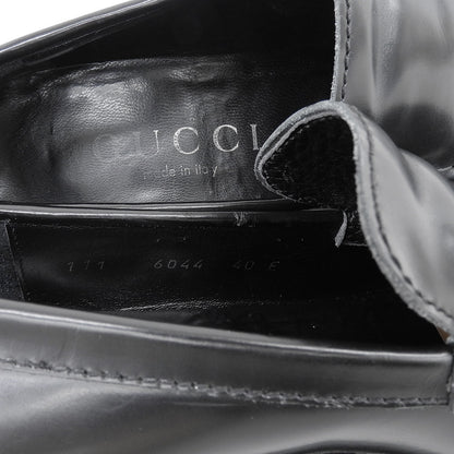 GUCCI グッチ スクエアトゥ ローファー シューズ メンズ レザー ブラック 40 E 111 6044 シューズ