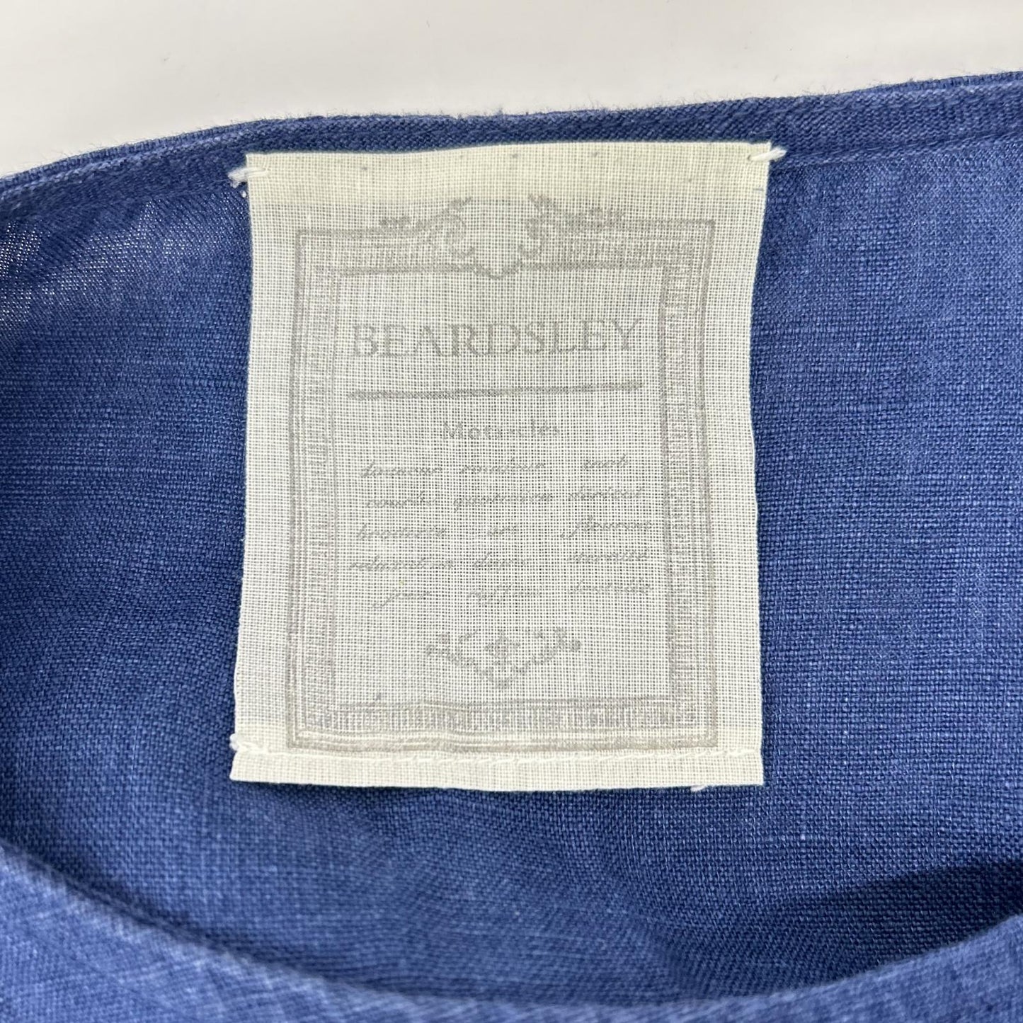 BEARDSLEY ビアズリー BEZ1011309A0004 ブルー リネン100 ポイント刺しゅうノースリーブワンピース ワンピース