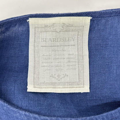 BEARDSLEY ビアズリー BEZ1011309A0004 ブルー リネン100 ポイント刺しゅうノースリーブワンピース ワンピース