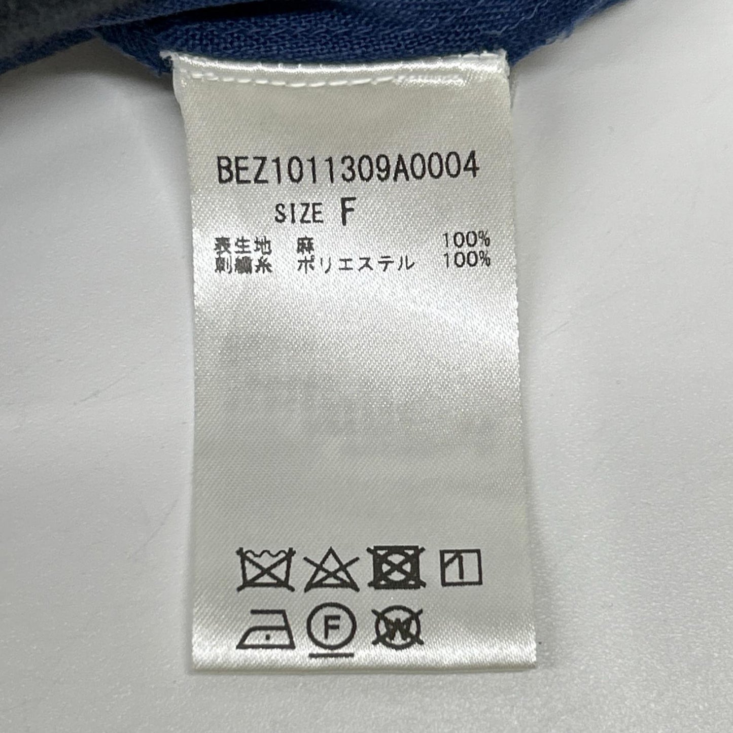 BEARDSLEY ビアズリー BEZ1011309A0004 ブルー リネン100 ポイント刺しゅうノースリーブワンピース ワンピース