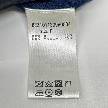 BEARDSLEY ビアズリー BEZ1011309A0004 ブルー リネン100 ポイント刺しゅうノースリーブワンピース ワンピース