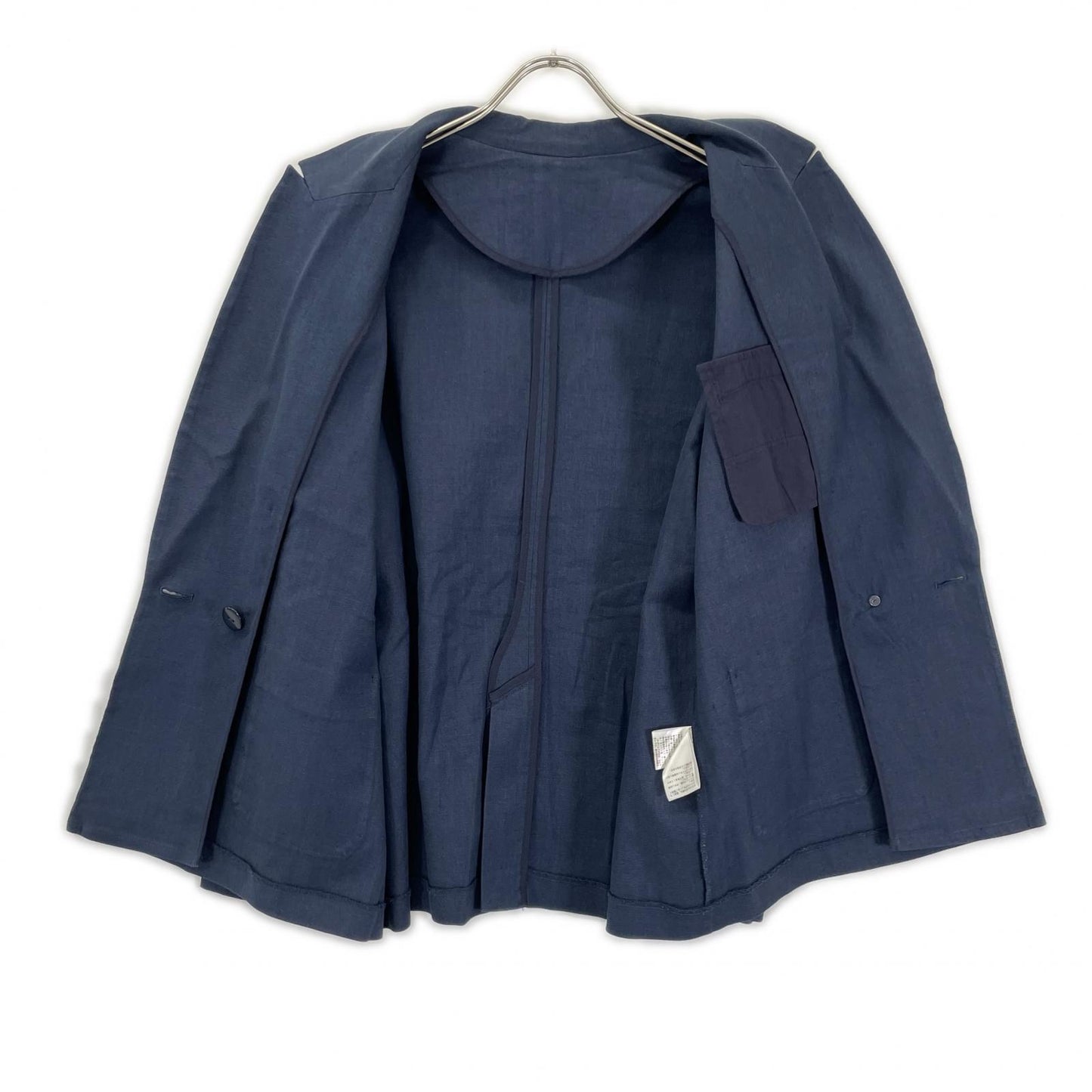 BEARDSLEY ビアズリー BEZ1001307A0001 ブルー リネン ストレッチダブルブレストテーラードジャケット ジャケット