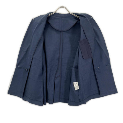 BEARDSLEY ビアズリー BEZ1001307A0001 ブルー リネン ストレッチダブルブレストテーラードジャケット ジャケット