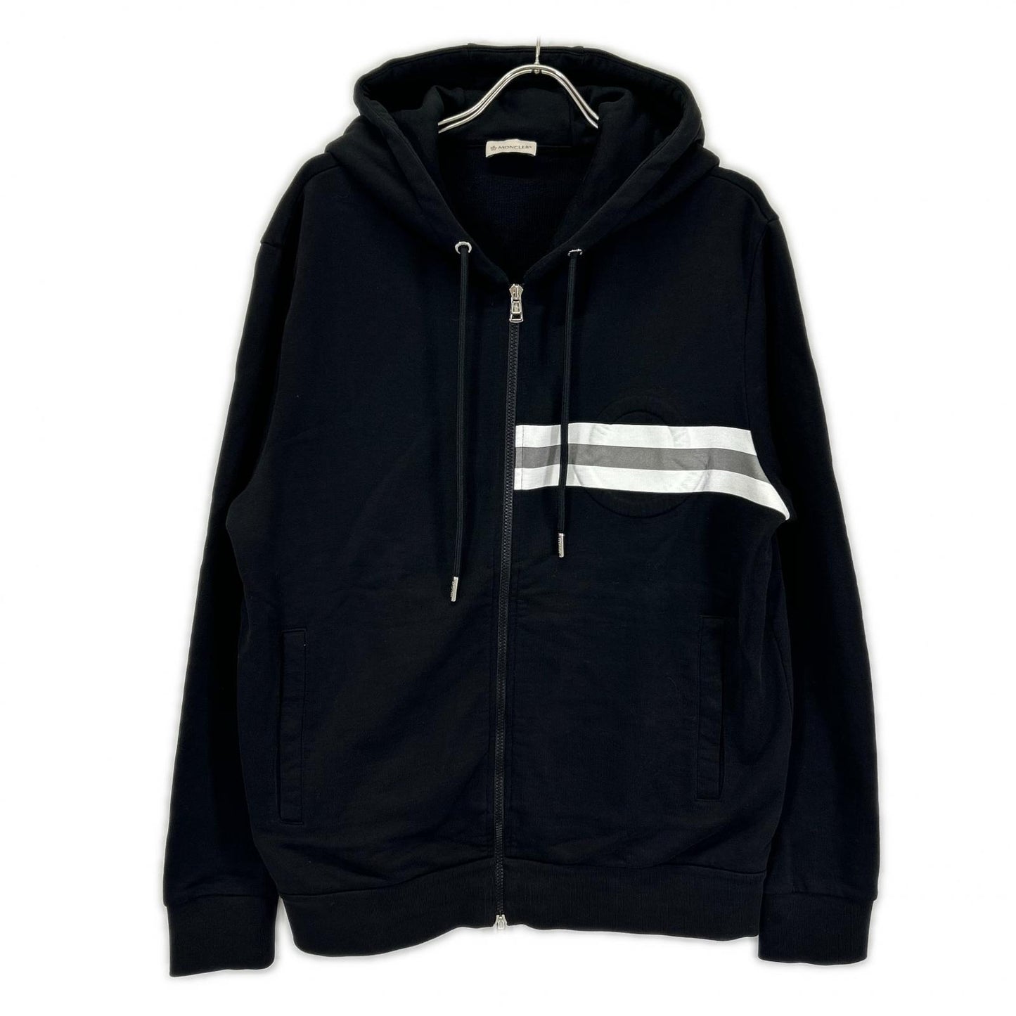 MONCLER モンクレール 20年製 ブラック MAGLIA CARDIGAN C/CAPPUCCIO エンボスロゴ フーデットジップアップパーカ トップス