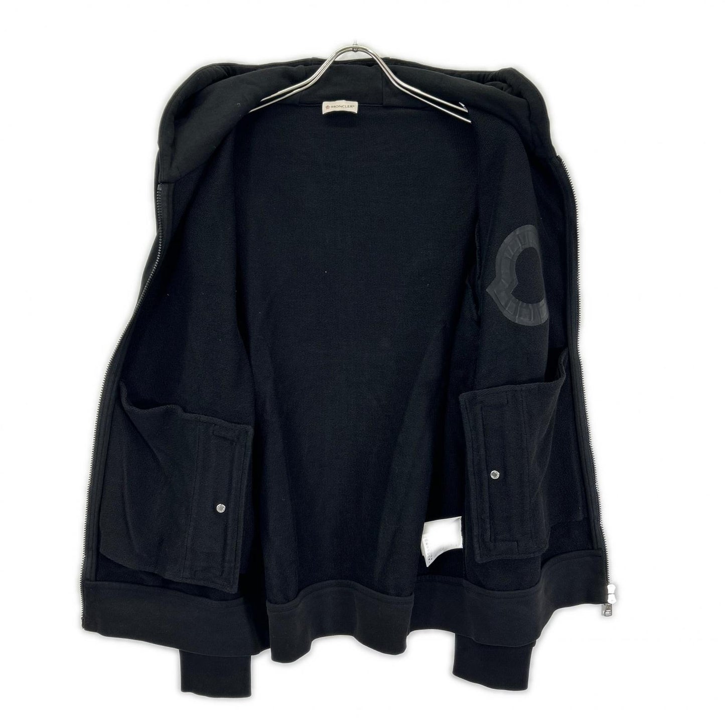 MONCLER モンクレール 20年製 ブラック MAGLIA CARDIGAN C/CAPPUCCIO エンボスロゴ フーデットジップアップパーカ トップス