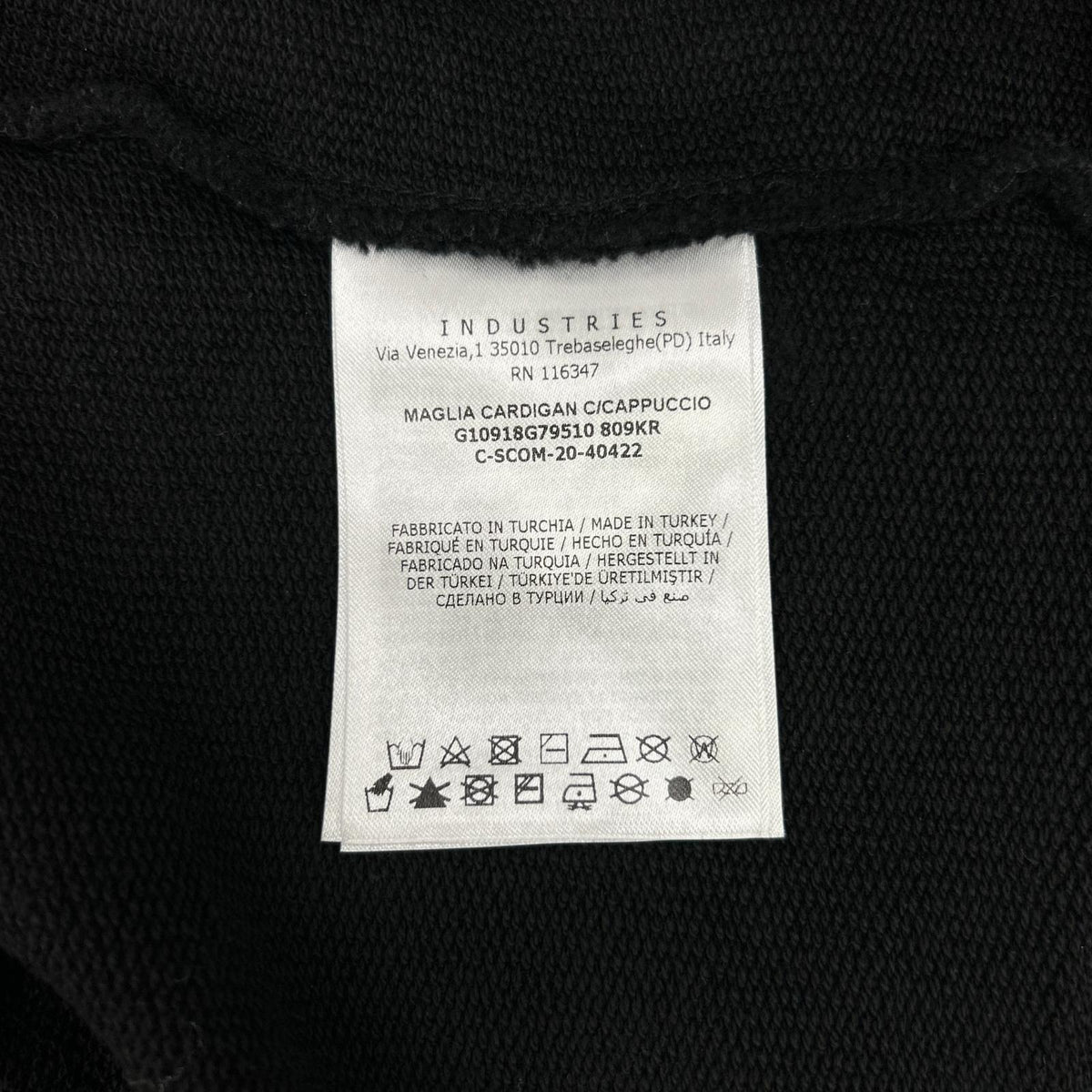 MONCLER モンクレール 20年製 ブラック MAGLIA CARDIGAN C/CAPPUCCIO エンボスロゴ フーデットジップアップパーカ トップス