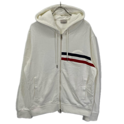 MONCLER モンクレール 20年製 ホワイト MAGLIA CARDIGAN C/CAPPUCCIO エンボスロゴ フーデットジップアップパーカ トップス