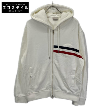 MONCLER モンクレール 20年製 ホワイト MAGLIA CARDIGAN C/CAPPUCCIO エンボスロゴ フーデットジップアップパーカ トップス