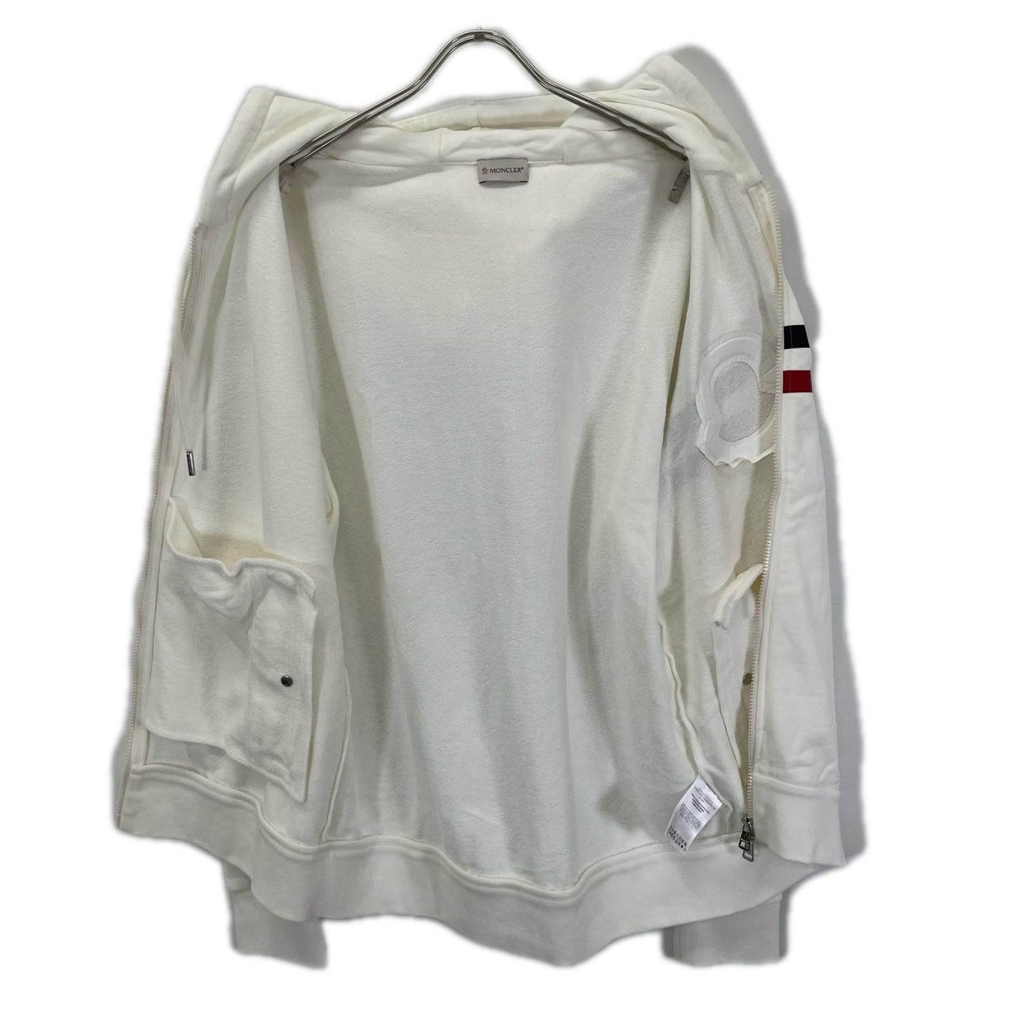 MONCLER モンクレール 20年製 ホワイト MAGLIA CARDIGAN C/CAPPUCCIO エンボスロゴ フーデットジップアップパーカ トップス